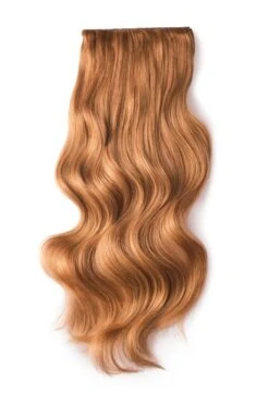 Double Wefted Full Head Remy Clip In Human Hair Extensions - Autumn Spice (#30B)(Double Wefted Full Head Remy Clip In Human Hair Extensions Autumn Spice 30b)