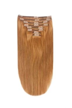 Full Head Remy Clip In Human Hair Extensions - Autumn Spice (#30B)(Full Head Remy Clip In Human Hair Extensions Autumn Spice 30b)