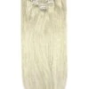 Remy Royale Seamless Clip Ins - Ice Blonde(Seamless Clip In Hair Extensions Double Drawn Ice Blonde)