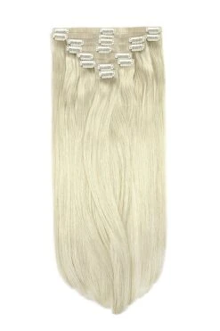 Remy Royale Seamless Clip Ins - Ice Blonde(Seamless Clip In Hair Extensions Double Drawn Ice Blonde)