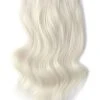 Double Wefted Full Head Remy Clip In Human Hair Extensions - Ice Blonde(Double Wefted Set Clip In Hair Extensions Ice Blonde)