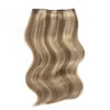 Double Wefted Full Head Remy Clip In Human Hair Extensions - Iced Cappuccino (#14/22)(Double Wefted Set Clip In Hair Extensions Blonde Mix 14 22)