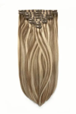 Iced Cappuccino (#14/22) Remy Royale Seamless Clip Ins(Remy Royale Seamless Clip Ins Dark Blonde Ash Blonde Mix 14 22)