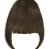 Clip In /on Remy Human Hair Fringe / Bangs - Medium Brown (#4)(Clip On Fringe Hair Medium Brown 4)