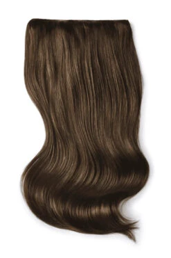 Double Wefted Full Head Remy Clip In Human Hair Extensions - Medium Brown (#4)(Double Wefted Set Clip In Hair Extensions Medium Brown 4)