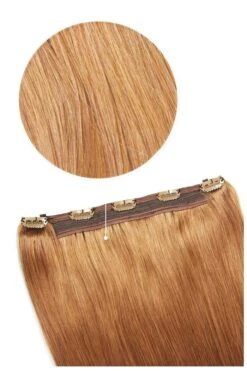 Quad Wefted Remy Clip In One Piece Human Hair Extensions - Autumn Spice (#30B)(Autumn Spice 30b Quad Weft Clip In One Piece Hair Extensions)