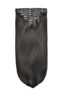 Remy Royale Seamless Clip Ins - Off/Natural Black (#1B)(Seamless Clip In Hair Extensions Double Drawn Off Natural Black)
