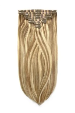 Remy Royale Seamless Clip Ins - Biscuit Blondey (#18/613)(Seamless Clip In Hair Extensions Double Drawn Lightest Brown Bleach Blonde Mix)