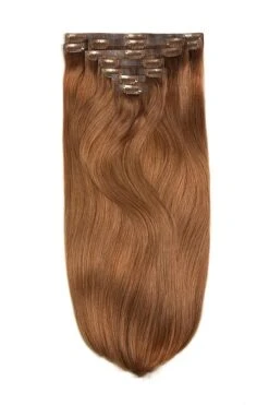 Remy Royale Seamless Clip Ins - Light Auburn (#30)(Seamless Clip In Hair Extensions Double Drawn Light Auburn)