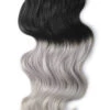 Full Head Remy Clip In Human Hair Extensions - Silver Black Ombre (#T1B/SG)(Ombre Full Head Remy Clip In Human Hair Extensions 18 1b Sg Fhs)