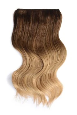 Full Head Remy Clip In Human Hair Extensions - Toffee Honey Ombre (#T6/27)(Full Head Remy Clip In Human Hair Extensions Ombre T6 27)