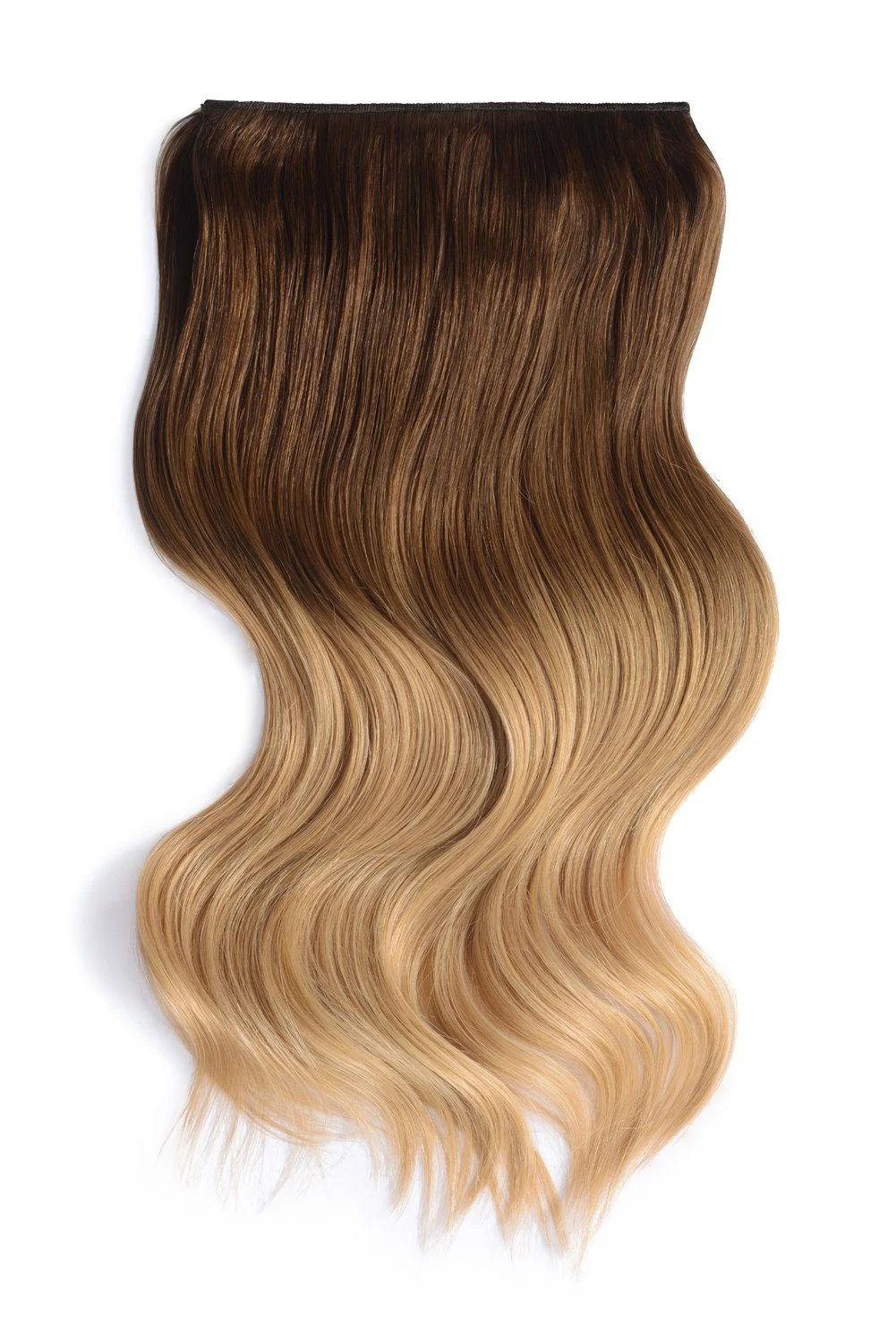 Double Wefted Full Head Remy Clip In Human Hair Extensions - Toffee Honey Ombre (#T6/27)(Double Weft Ombre Hair Extensions 6 27)