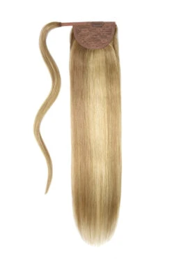 Biscuit Blondey (#18/613) Straight Up Wrap Around Ponytail(Ash Blonde Highlights 18 613 Clip In Ponytail Extensions)
