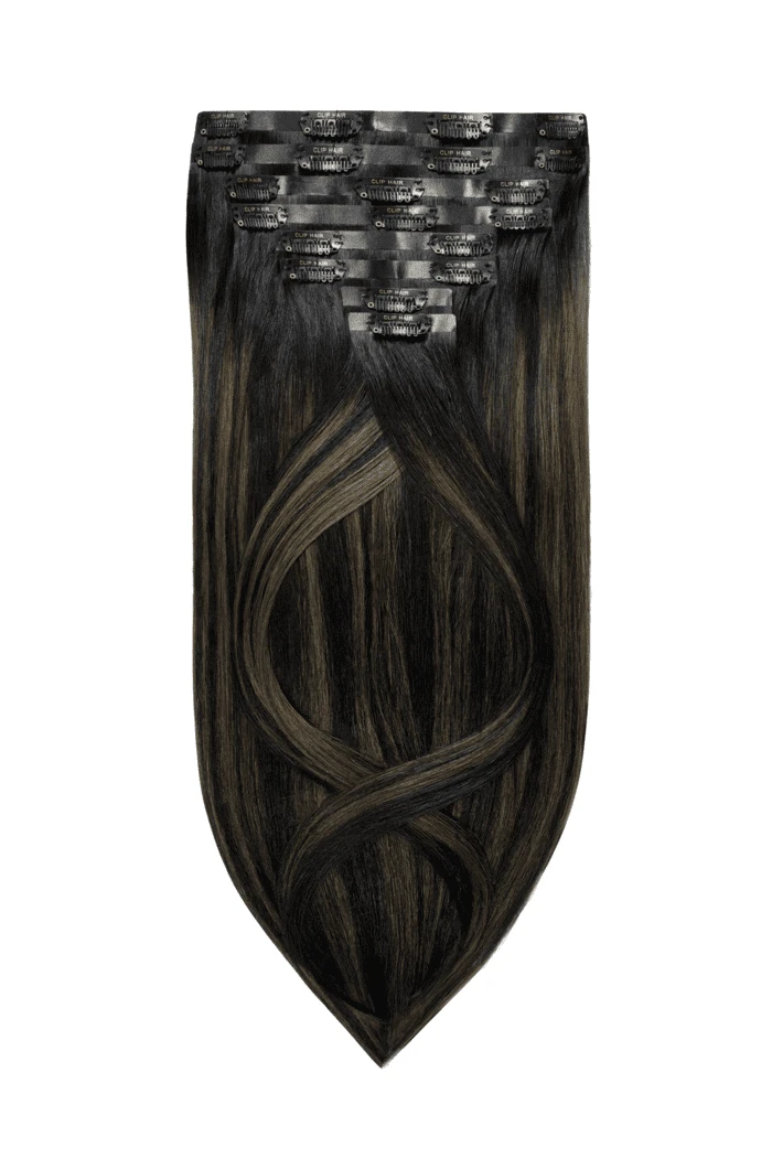 Ash Black Balayage Double Drawn Seamless Clip In Hair Extensions(Ash Black Balayage Double Drawn Seamless Clip In Hair Extensions) 1 Ash Black Balayage Double Drawn Seamless Clip In Hair Extensions(Ash Black Balayage Double Drawn Seamless Clip In Hair Extensions)