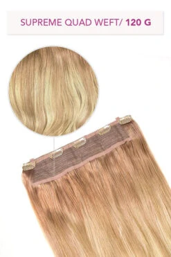 Biscuit Blondey Balayage Supreme Quad Weft One Piece Clip In Hair Extensions(Biscuit Blondey Supreme Quad Weft One Piece Clip In Hair Extension)