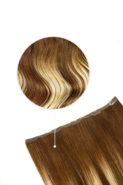 One Piece Top-up Remy Clip In Human Hair Extensions - Chestnut Bronde Balayage(Chestnut Bronde Balayage One Piece Clip In Hair Extensions Top Up)