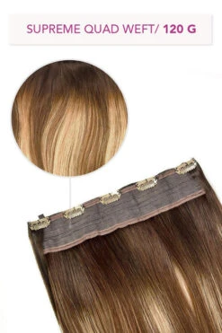 Chestnut Honey Balayage Supreme Quad Weft One Piece Clip In Hair Extensions(Chestnut Honey Supreme Quad Weft One Piece Clip In Hair Extension)