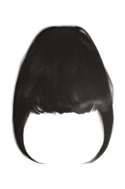 Clip In /on Remy Human Hair Fringe / Bangs - Jet Black (#1)(Clip On Fringe Hair Jet Black 1)