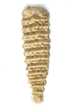 Curly Clip-In Human Hair Extensions - Ash Blonde (#22)(Curly Full Head Remy Clip In Human Hair Extensions Light Ash Blonde 22 14)