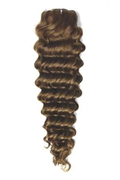 Curly Clip-In Human Hair Extensions - Chestnut Brown (#6)(Curly Full Head Remy Clip In Human Hair Extensions Light Chestnut Brown 6)