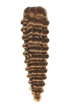 Curly Clip-In Human Hair Extensions - Light Auburn (#30)(Curly Full Head Remy Clip In Human Hair Extensions Light Auburn 30)