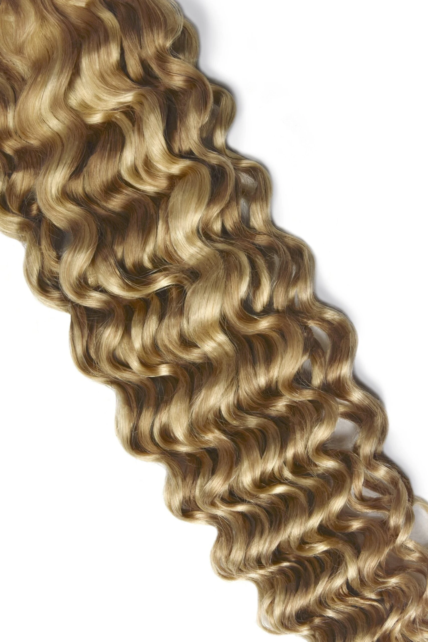 Curly Clip-In Human Hair Extensions - Peaches & Cream (#27/613)(Curly Full Head Remy Clip In Human Hair Extensions Blonde Mix 27 613) 4 Curly Clip-In Human Hair Extensions - Peaches & Cream (#27/613)(Curly Full Head Remy Clip In Human Hair Extensions Blonde Mix 27 613) - Image 4