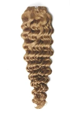 Curly Clip-In Human Hair Extensions - Strawberry Blonde (#27)(Curly Full Head Remy Clip In Human Hair Extensions Strawberry Ginger Blonde 27)