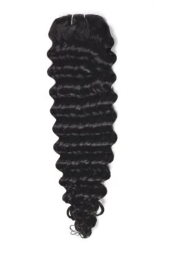 Curly Clip-In Human Hair Extensions - Natural Black (#1B)(Curly Full Head Remy Clip In Human Hair Extensions Natural Black 1b)