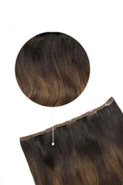 One Piece Top-up Remy Clip In Human Hair Extensions - Espresso Melt Balayage(Espresso Melt Balayage One Piece Clip In Hair Extensions Top Up)