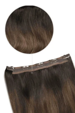 Espresso Melt Balayage Quad Weft Clip In One Piece Hair Extensions(Espresso Melt Balayage Quad Weft Clip In One Piece Hair Extensions)