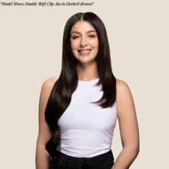 Double Wefted Full Head Remy Clip In Human Hair Extensions -Espresso Melt (#2/4/6)(Double Wefted Set Clip In Hair Extensions Brown Mix 2 4 6) -Cliphair Sale Store double weft after application 1da0607f 9a82 413c ad7c 7881d3c987a7
