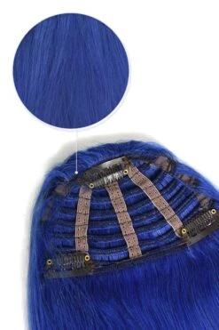 Clip In /on Remy Human Hair Fringe / Bangs - Blue(Clip On Fringe Hair Blue) -Cliphair Sale Store fake fringe clip in uk vibrant blue