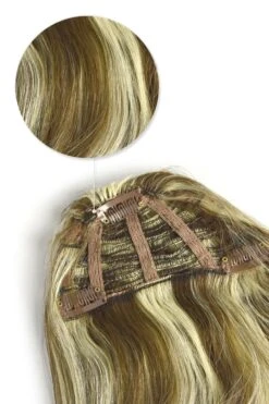 Clip In /on Remy Human Hair Fringe / Bangs - Chestnut Bronde (#6/613)(Clip On Fringe Hair Blonde Mix 6 613 Fr 6 6131) 6 Clip In /on Remy Human Hair Fringe / Bangs - Chestnut Bronde (#6/613)(Clip On Fringe Hair Blonde Mix 6 613 Fr 6 6131) -Cliphair Sale Store fringe hair extensions bangs clip on