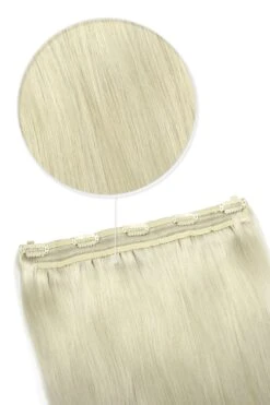 Quad Wefted Remy Clip In One Piece Human Hair Extensions- Ice Blonde(Quad Wefted Remy Clip In Human Hair Extensions Ice Blonde)