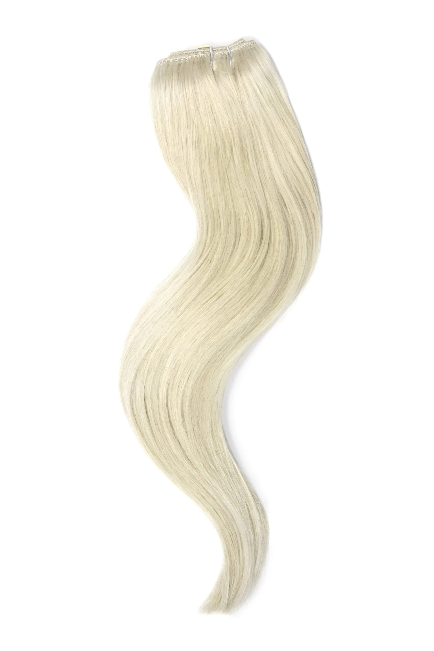 Quad Wefted Remy Clip In One Piece Human Hair Extensions- Ice Blonde(Quad Wefted Remy Clip In Human Hair Extensions Ice Blonde) 2 Quad Wefted Remy Clip In One Piece Human Hair Extensions- Ice Blonde(Quad Wefted Remy Clip In Human Hair Extensions Ice Blonde) - Image 2