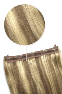 Quad Wefted Remy Clip In Human Hair Extensions - Butterscotch Blonde (#10/16)(Quad Wefted Remy Clip In Human Hair Extensions Medium Golden Brown Golden Blonde 10 16)