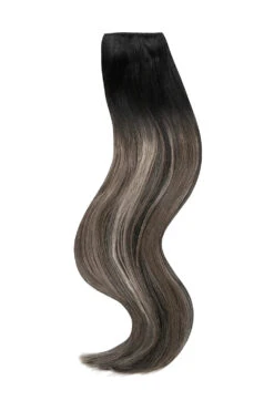 Silver Shadow Balayage Quad Weft Clip In One Piece Hair Extensions(Silver Shadow Balayage Quad Weft Clip In One Piece Hair Extensions)