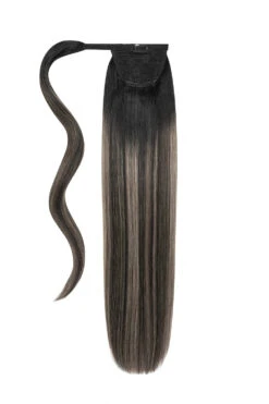 Silver Shadow Balayage Straight Up Wrap Around Ponytail Extension(Silver Shadow Balayage Straight Up Wrap Around Ponytail Extension)