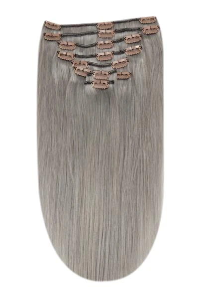 Full Head Remy Clip In Human Hair Extensions - Silver/Grey Hair (#SG)(Full Head Remy Clip In Human Hair Extensions Silver Grey Hair Sg) 1 Full Head Remy Clip In Human Hair Extensions - Silver/Grey Hair (#SG)(Full Head Remy Clip In Human Hair Extensions Silver Grey Hair Sg)