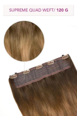 Soft Bronze Balayage Supreme Quad Weft One Piece Clip In Hair Extensions(Soft Bronze Supreme Quad Weft One Piece Clip In Hair Extension)