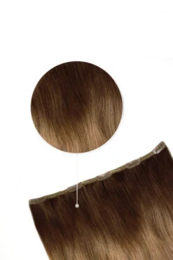 One Piece Top-up Remy Clip In Human Hair Extensions - Chocolate Honey Ombre (#T4/27)(Chocolate Honey Ombre T4 27 One Piece Clip In Hair Extensions Top Up)