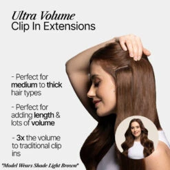 Lightest Brown (#18) Ultra-Volume Clip In Full Head Set (240-300G)(Lightest Brown 18 Ultra Volume Clip In Full Head Set 240 300g) -Cliphair Sale Store ultra volume infographic 304960ec 36fc 49d5 8aa7 46f08662e9ca