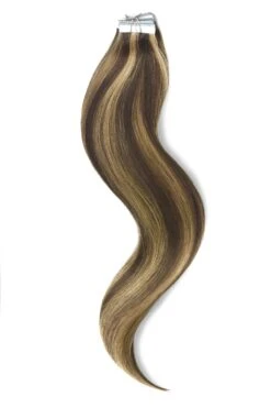 Tape In Remy Human Hair Extensions - Chocolate Honey (#4/27)(Tape In Remy Human Hair Extensions 4 27)